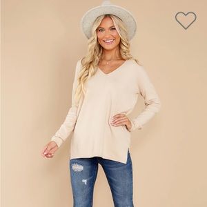 NWT- Red Dress Sweater - Size M in Color Almond